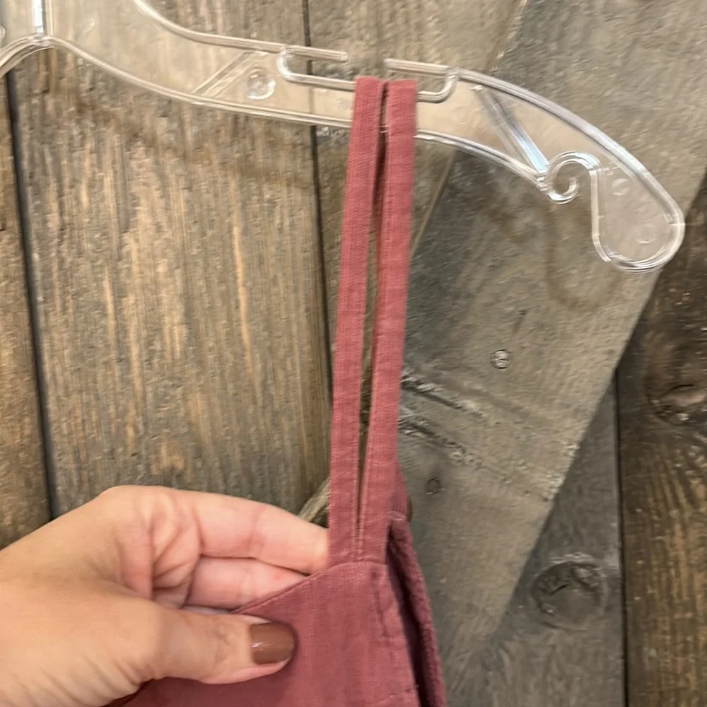 NWT Anthropologie Velvet by Graham & Spencer Emmie Pink Rose Overall Jumpsuit - Picture 5 of 11